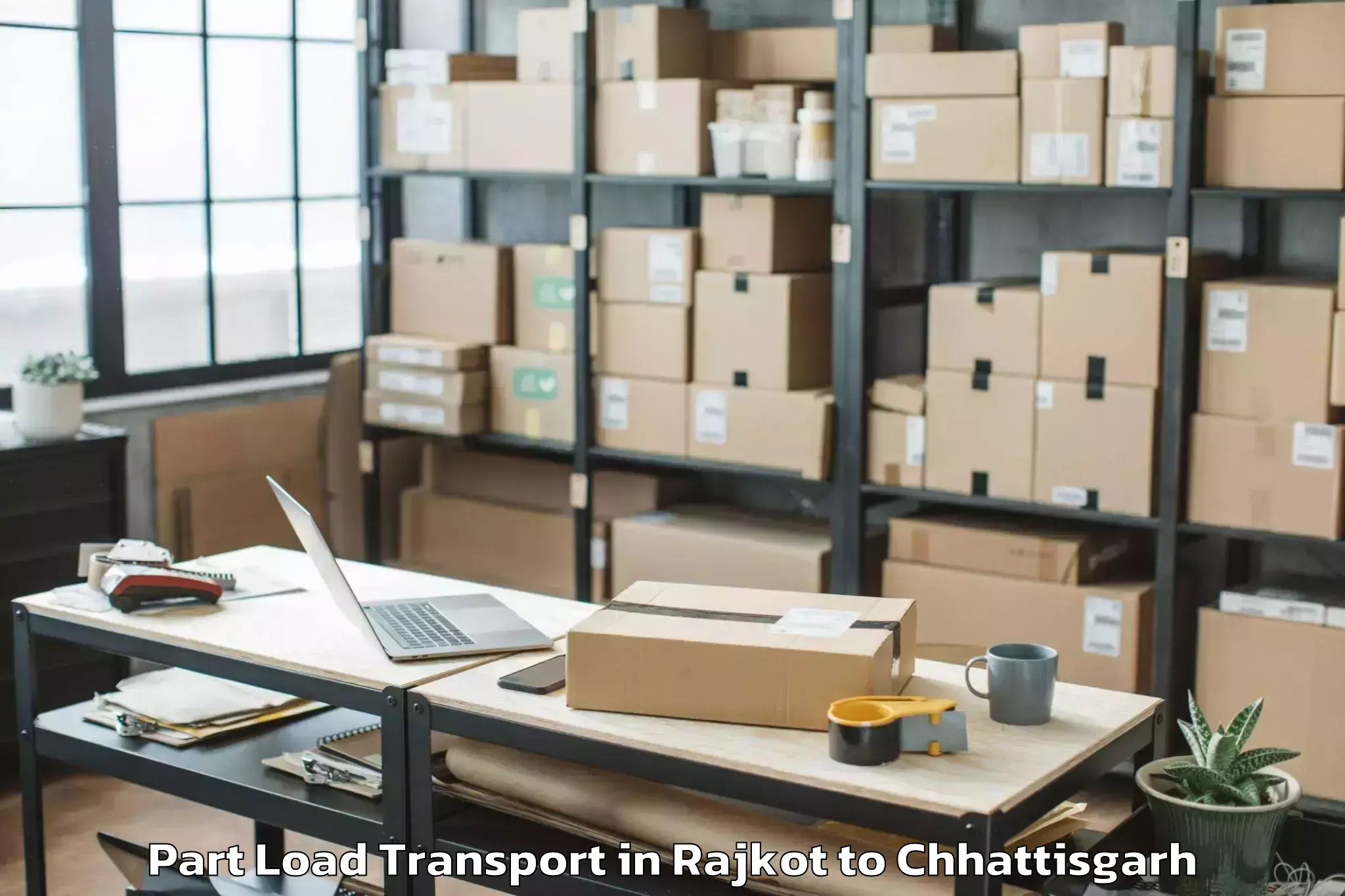 Trusted Rajkot to Sirpur Part Load Transport